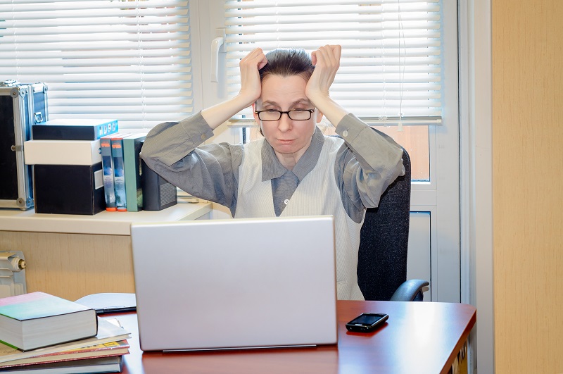 Senior Woman Raging Against the Computer