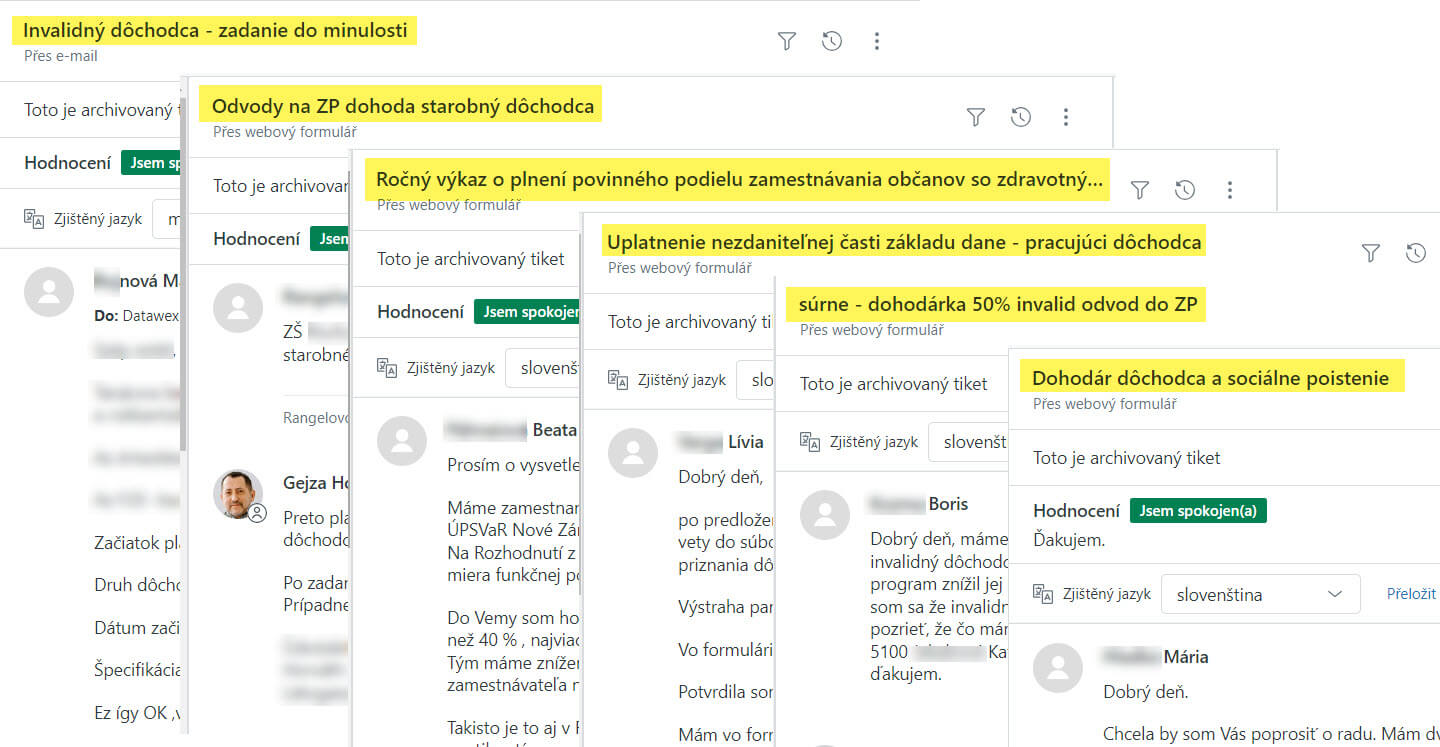 Požiadavky mzdárok